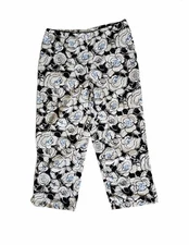 Betu Sport Women's Floral Cropped Pants Size 12 Stretch High-Rise Multi-Color 