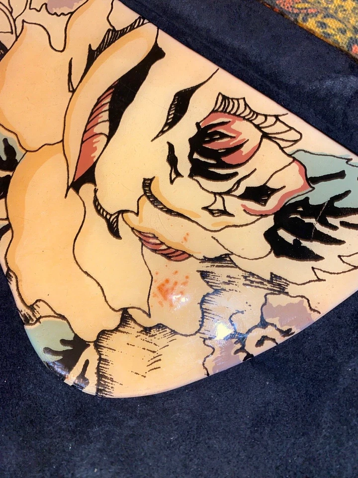 Bolsos de mano vintage 1987 Moon Bags de Patricia Smith pintados a mano florales gamuza Foto 2 de 4