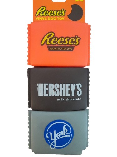 3er Pack Vinyl Quietsch Hundespielzeug Hershey's Reese's York