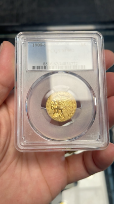 1909-S $5 PCGS MS62 Indian Head Gold Coin Key Date Rare Pre-1933