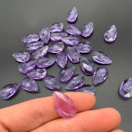 20Pc LAVENDER Facted GLASS CRYSTAL Beads Chandelier Part Prisms SUNCATCHER DIY - Picture 4 of 5