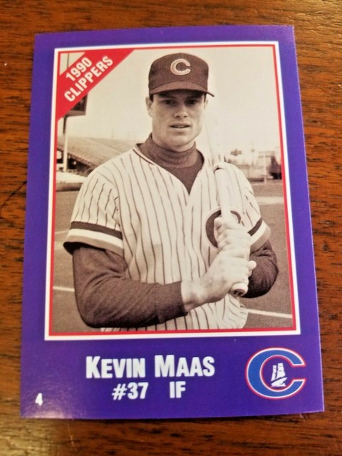KEVIN MAAS 1990 CRACKER JACK COLUMBUS CLIPPERS POLICE CARD 4 ROOKIE 