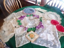 Lot of 20 Beautiful Doilies Assorted Shapes Sizes  Colors