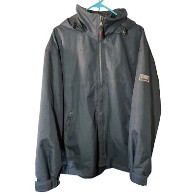 Aigle 1853 Heavy Full Zip Hooded Dark Green Windbreaker Jacket Patch Men Size XL