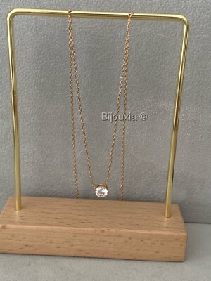 Bracelet En Zirconium Cubique Avec Cristal Solitaire Plaqué Or 18 Carats - Neuf Avec étiquettes