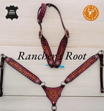 Western Leather Tack Set Horse | Antique Tooling Tack Set For Horse