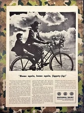 National Dairy Products Food Rationing Bike WWII Vintage Print Ad 1944