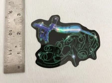 VTG DSG Brand Imports Vending Sticker 2006 Tattoo Gun LA RAZA Blue Green Black