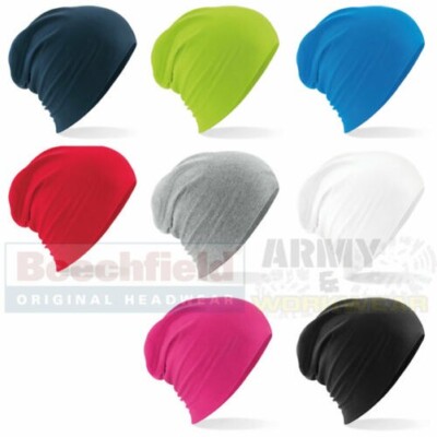 Beechfield Hemsedal Cotton Slouch Beanie Unisex Ultra Lightweight Hat Men Women