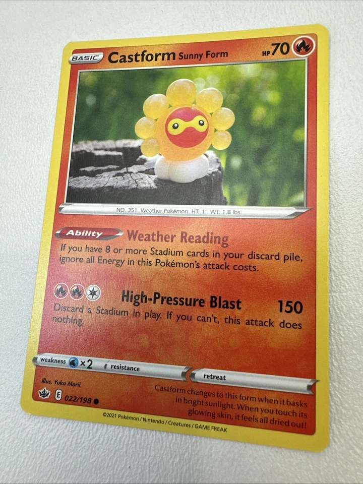Castform Sunny Form 022/198 Swsh06: Sword & Shield Chilling Reign Pokemon TCG - Image 3 of 4