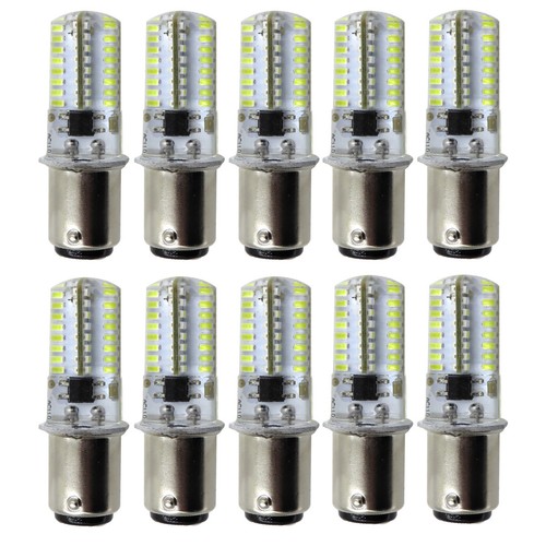 10 pièces ampoule DEL BA15D adaptée Singer 221/301A/401A équivalent blanc 20W 120V  - Photo 1 sur 5