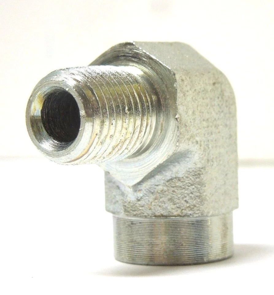 1/4" Male NPTF x 1/4" Female NPTF 90° Elbow Plated Steel Hydraulic 5502-04-04 - Image 4 of 4