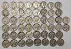 Roll of 50 Silver Mercury Dimes $5 Face Value 90% Silver Coins Mixed Dates  VLM7