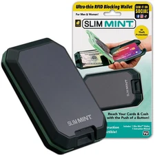 Slim Mint Wallet Ultra-Thin RFID-Blocking, AS-SEEN-ON-TV, ID Theft Protection,