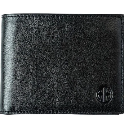 AZURAHIDE Vollnarbenleder Brieftaschen für Standard Doppelfaltung Größe, SCHWARZ - Bild 1 von 4