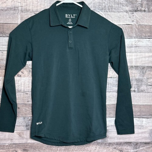 BYLT Premium LUX Performance Poloshirt Herren Medium Grün Langarm Golf