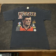 Vintage Manchester United Roy Keane Jersey Rap Tee Shirt Soccer Red Army 90s