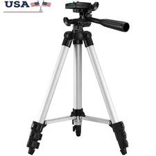 42 Inch Tripod Adjustable Height Pan Tilt Head Non-slip Rubber Feet Photography