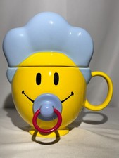 Teleflora Smiley Face Baby Ceramic Mug with Lid – “Happy Baby Boy” Collectible