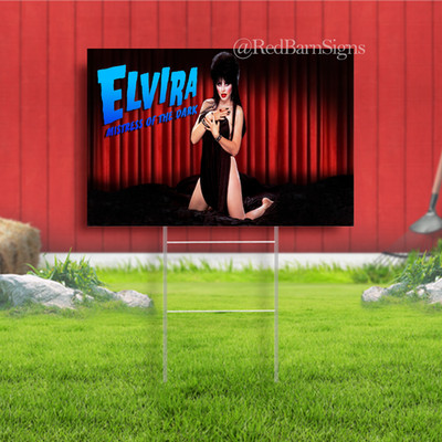 Sexy Curves Elvira Mistress of the Dark Indoor Outdoor Yard Sign with metal