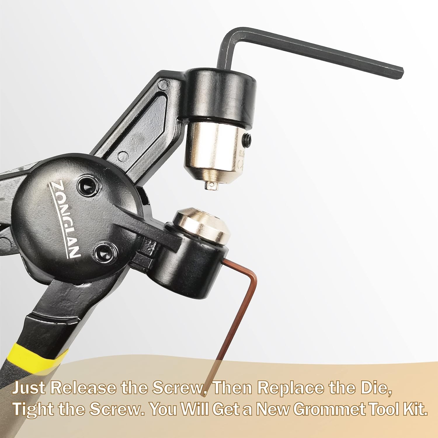 Grommet Tool Kit, Eyelet Multi-Purpose Handheld Manual Hole 3 die, Black 