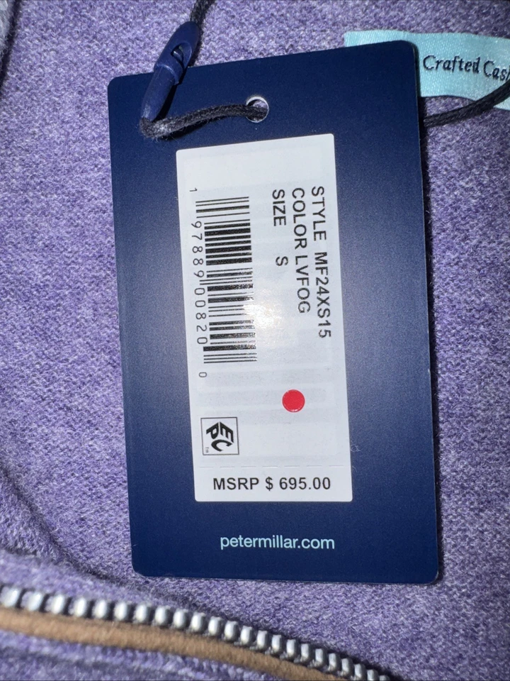 Peter Millar маленький 1/4 молнии ремесленника ручной работы кашемир сделано в Англии розничной $695 - Изображение 2 из 4