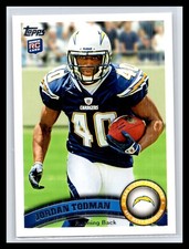 2011 Topps #325 Jordan Todman Base Rookie Card RC San Diego Chargers. rookie card picture