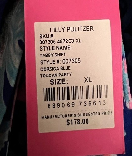 Abito Lilly Pulitzer Tabby Scallop Halter Cambio Corsica Blu Tucano Festa XL - Foto 7 di 9