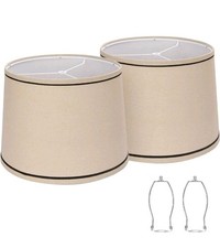 Drum Lampshades Set of 2, Medium Fabric Lamp shades for Table Lamps, Floor...