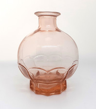 Decorative Pressed Glass Bottle Peach Pink Colour 13 cm High 5 Inches