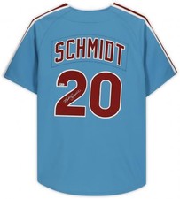 FRMD Mike Schmidt Phillies Signed Light Blue Mitchell & Ness Authentic Jersey
