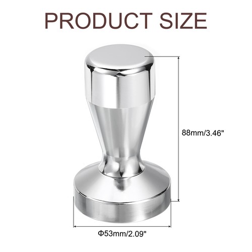 53mm Coffee Tamper, Stainless Steel Base Espresso Coffee Bean Press - Foto 2 di 5