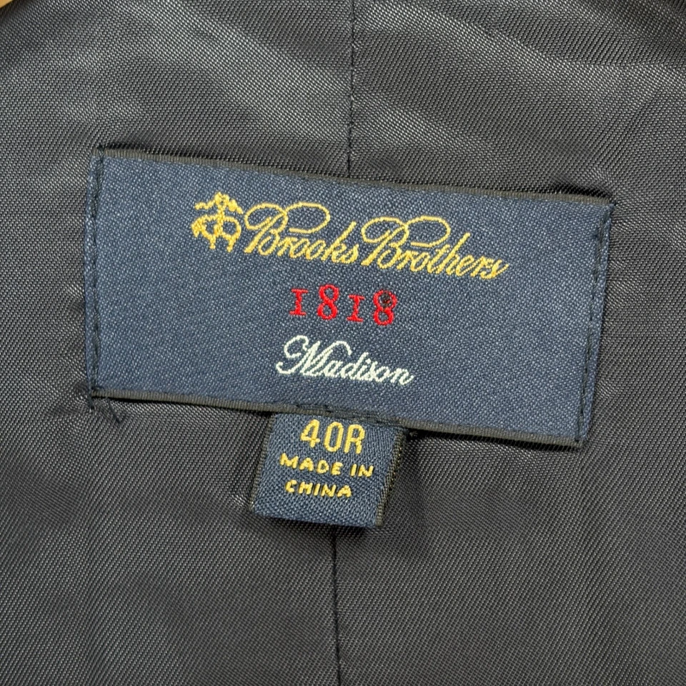 Мужской шерстяной жилет Brooks Brothers 1818 Madison размер 40R темно-синий костюм отдельный - Изображение 3 из 4