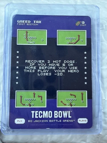 Bo Jackson’s Battle Arena Tecmo Bowl Pl4 SSP Greed Tax Card