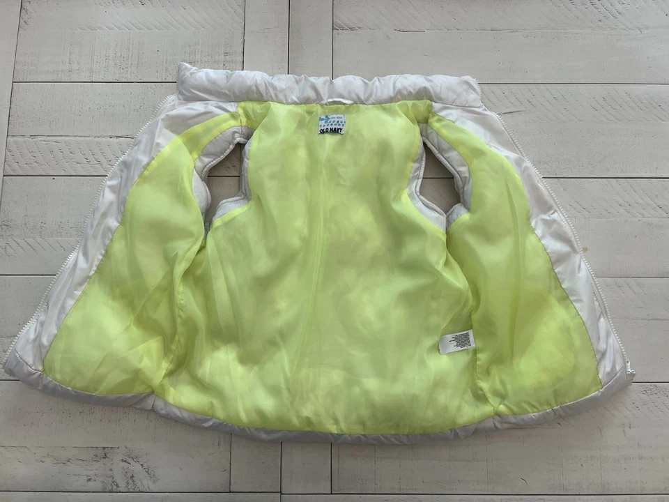  Chaleco/chaqueta acolchada con cremallera azul marino antiguo ropa exterior niñas/juniors bolsillos medianos blanco Foto 2 de 4