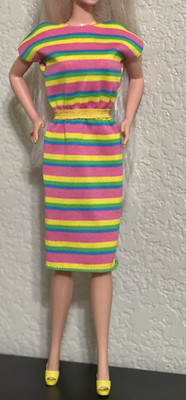 Vintage Barbie Rainbow Stripe Bargain Fashion HTF (No Doll)