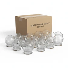 NEW Chinese Fire Cupping Glass Jars - Massage Acupuncture Vacuum Pressure Cups