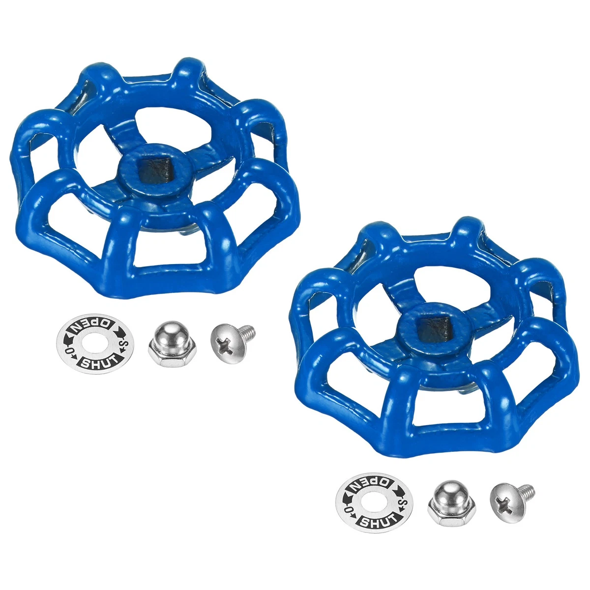 Poignée pour robinet extérieur 2 pièces, trou carré 6x6mm, bleu