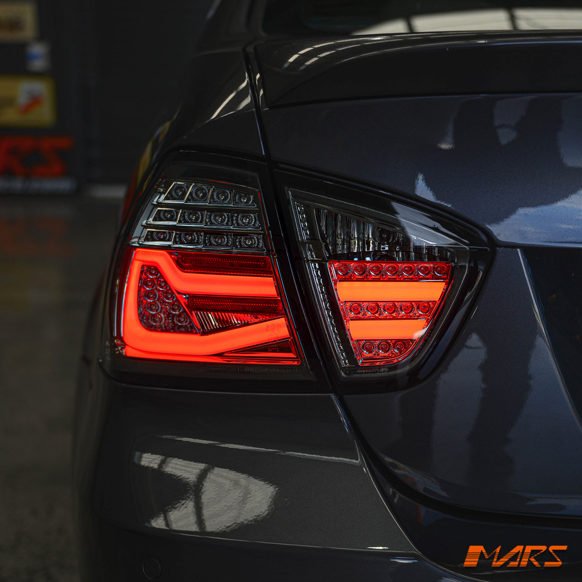 Smoke Red 3D Stripe Bar LED Tail Lights for BMW 3-Series E90 Sedan