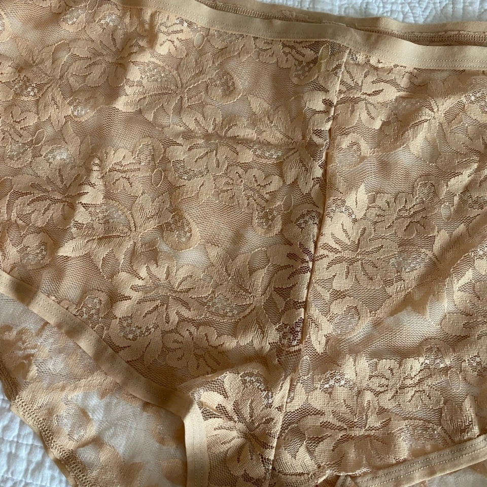 Nuevo calzoncillo corto de mujer Woman Within Comfort Choice 10 nude de encaje transparente para niño  Foto 3 de 4
