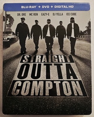 STRAIGHT OUTTA COMPTON BLU-RAY + DVD + DIGITAL STEELBOOK LOOSE DISC SHIPS FAST 