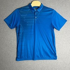 PGA TOUR Men's Blue ProSeries Athletic Fit Golf Polo Shirt Geometric Size XL