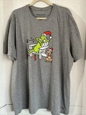 Life is Good Tee Men's Grinch Max Grey 2XL XXL Holiday Keep it Simple 52” Chest