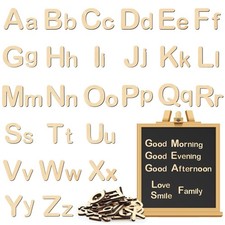 52 Pieces Letter Wooden Alphabet Magnets Fridge Alphabet Kindergarten Gift fo...