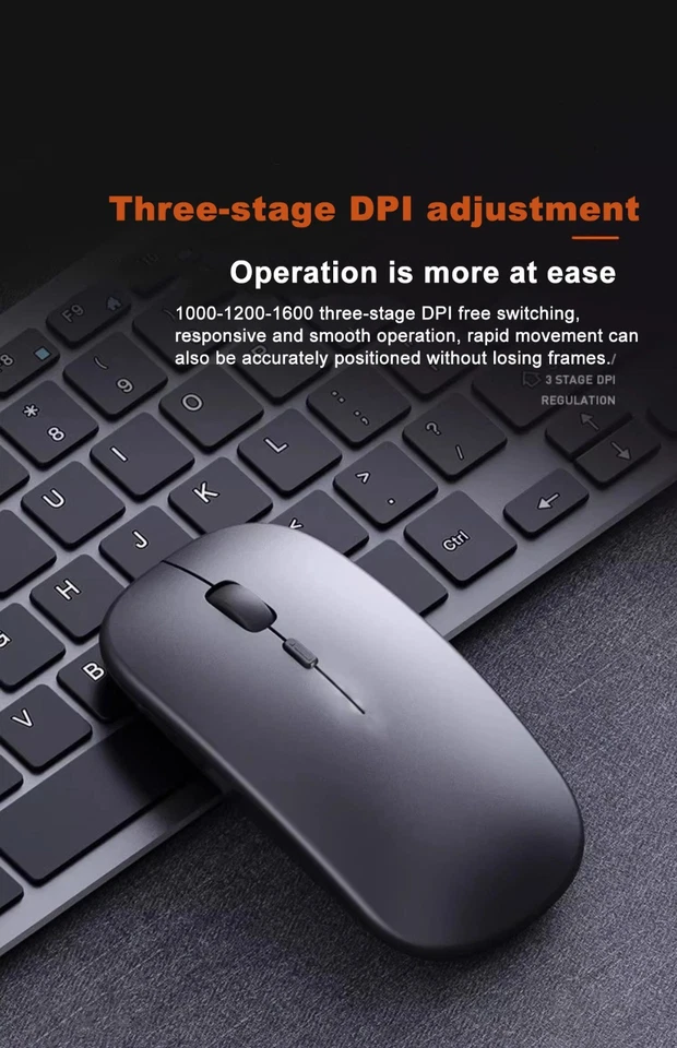 Ratón óptico inalámbrico de 2,4 GHz USB recargable RGB ratones inalámbricos para PC portátil Foto 4 de 4