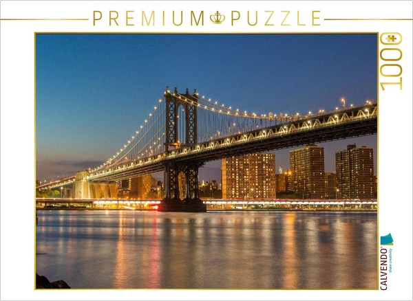 Calvendo Puzzle Panorama At Night - Manhattan Bridge & Skyline | 1000 Pieces, Fi-image
