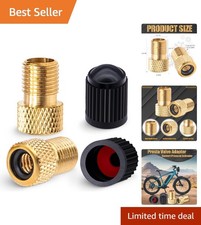 2PCS Brass Presta to Schrader Valve Adapters - Compact Durable for Bikes