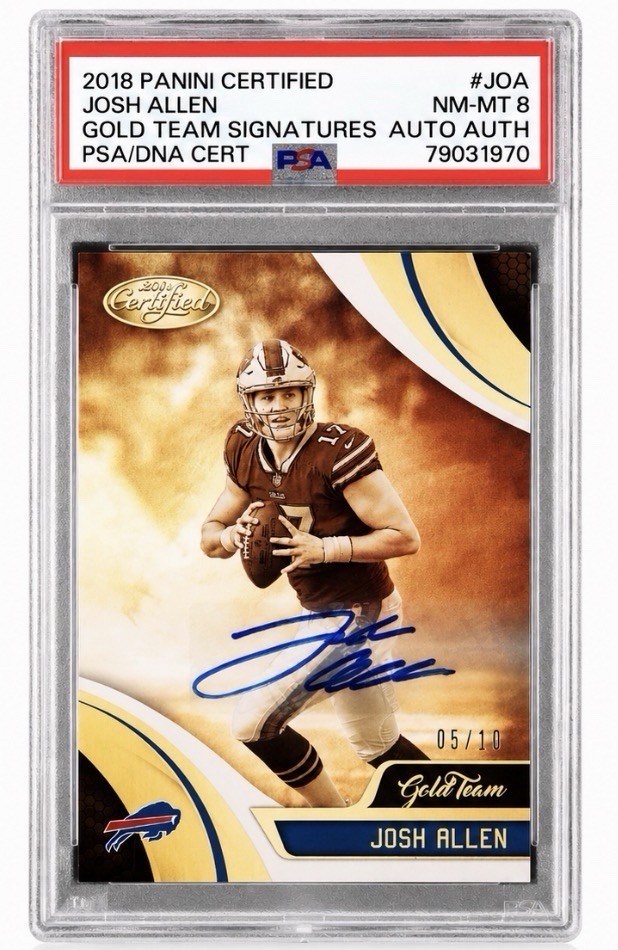 2018 Panini Certified - Gold Team Josh Allen #GT-JOA Auto /10 (AU, RC) Pop 1!