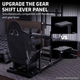 Hottoby 3060 Aluminum Racing Sim Cockpit Stand With Black Seat TV Stand Logitech