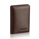 Leather Business Card Case Holder for Men & Women, Italian Calfskin (Coffee)